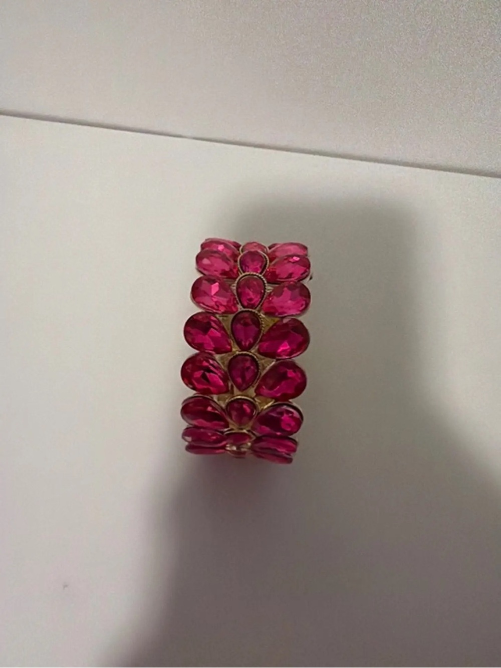 Pink Rhinestone Statement Bracelet – Stretchy - Picture 2 of 2